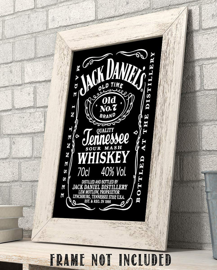 Jack Daniels Whiskey Label- Wall Art Sign- 8 x 10"