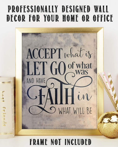 "Accept- Let Go- Have Faith"- Positive Thinking-Wall Art Sign-8 x 10"