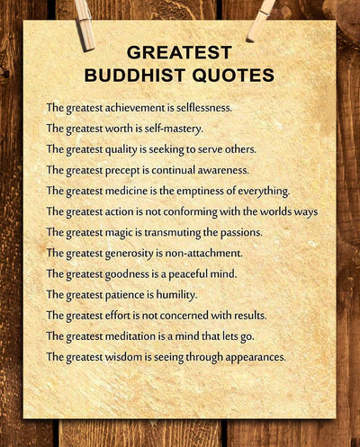 Greatest Buddhist Quotes Inspirational Art Decor -"The Greatest Attributes"- 8 x 10" Wall Art Print-Ready to Frame. Spiritual Home-Office-Studio D?cor. Perfect Gift for Buddhism, Zen & Inspiration.