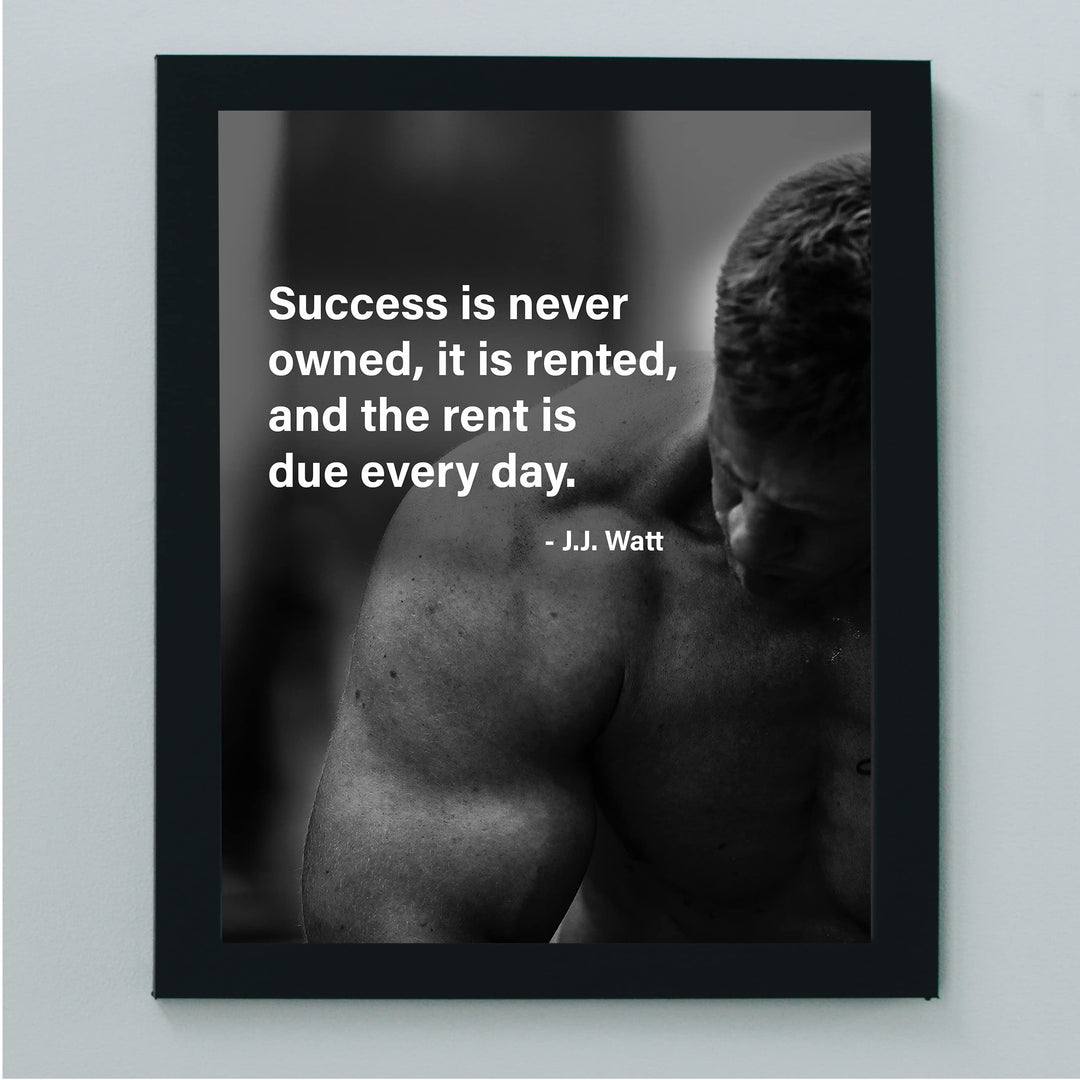 Success Is Leased &amp; Rent Due Every Day Motivational Wall Art Decor -8 x 10" Inspirational Exercise Photo Print -Ready to Frame. Perfect Home-Office-Work-Desk-Gym Decor. Great Gift of Motivation!