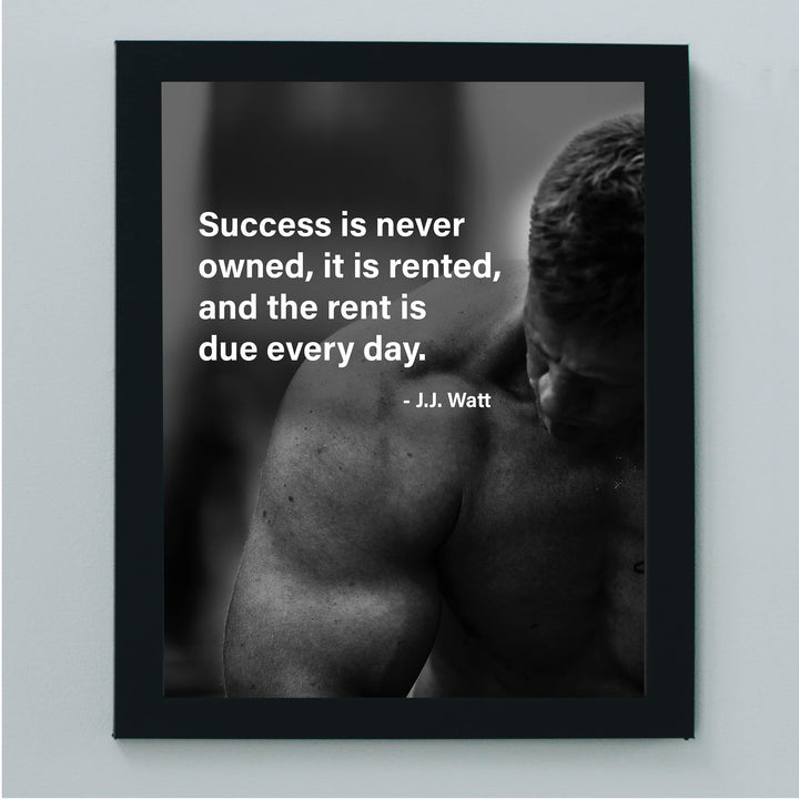 Success Is Leased &amp; Rent Due Every Day Motivational Wall Art Decor -8 x 10" Inspirational Exercise Photo Print -Ready to Frame. Perfect Home-Office-Work-Desk-Gym Decor. Great Gift of Motivation!