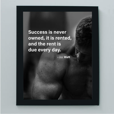 Success Is Leased & Rent Due Every Day Motivational Wall Art Decor -8 x 10" Inspirational Exercise Photo Print -Ready to Frame. Perfect Home-Office-Work-Desk-Gym Decor. Great Gift of Motivation!