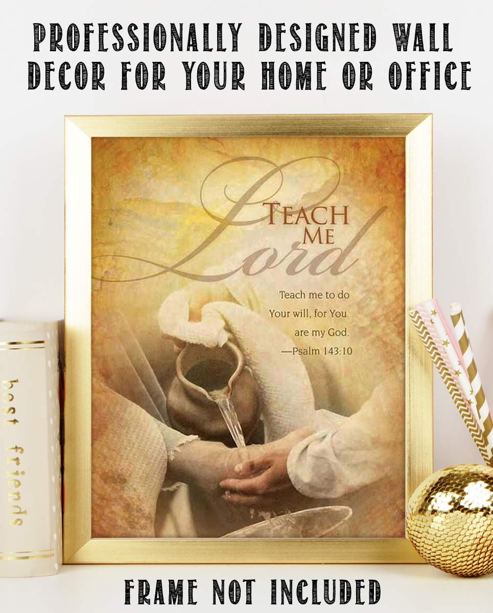 Teach Me Lord, To Do Your Will-Psalm 143:10- Bible Verse Wall Art- 8x10"- Typographic Parchment Print Design. Scripture Wall Print-Ready to Frame. Home-Office-Church D?cor. Beautiful Christian Gift.