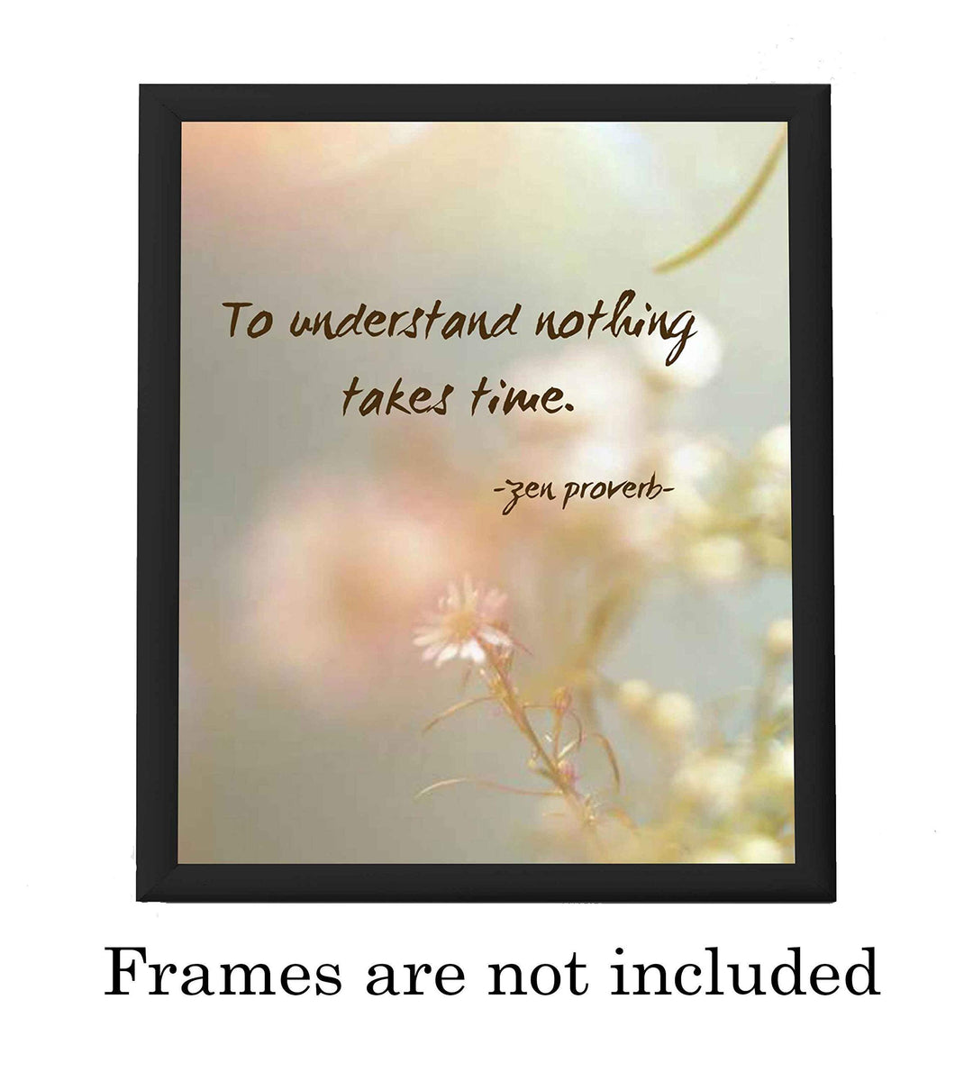 ?To Understand Nothing Takes Time? Zen Proverb -8x10" Spiritual Quotes Wall Art Print-Ready to Frame. Motivational Home-Studio-Office Decor. Perfect Inspirational Gift for Meditation &amp; Mindfulness!
