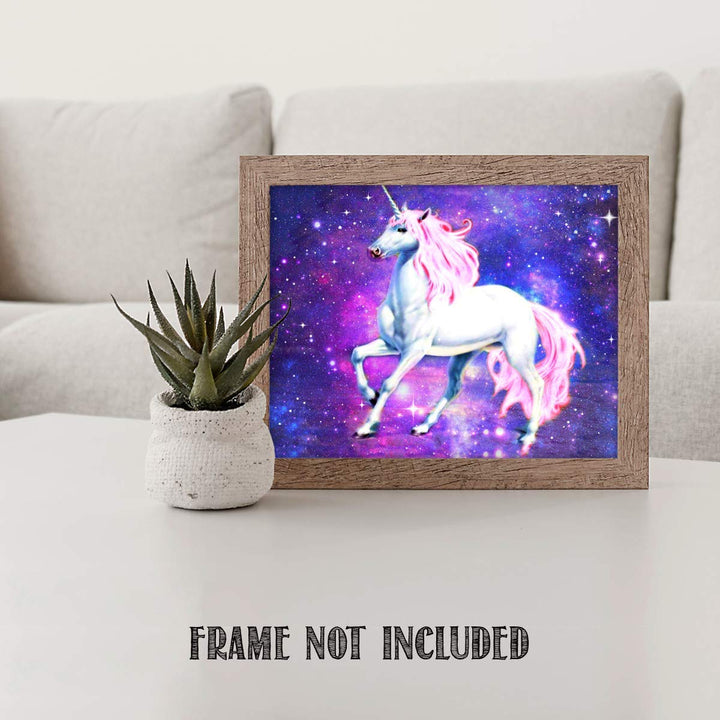Royal Unicorn &amp; Stardust- 8 x 10" Print Wall Art- Ready to Frame- Home D?cor, Nursery D?cor &amp; Wall Prints for Animal Themes &amp; Children&