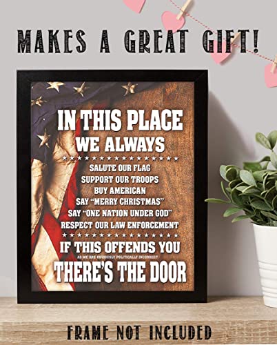 "In This Place-We Salute the Flag &amp; Support Our Troops"-8x10"