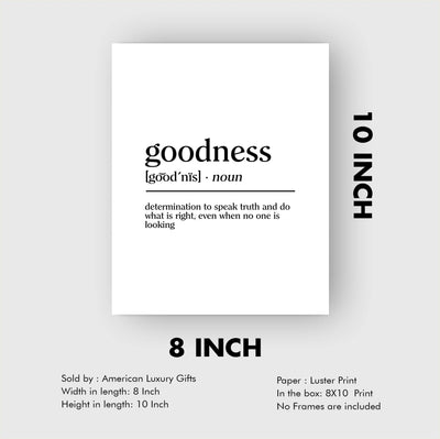 Definition of Goodness Inspirational Christian Wall Art-8 x 10" Typographic"Gifts of the Spirit" Print-Ready to Frame. Motivational Home-Office-Church-Sunday School Decor. Great Religious Gift!
