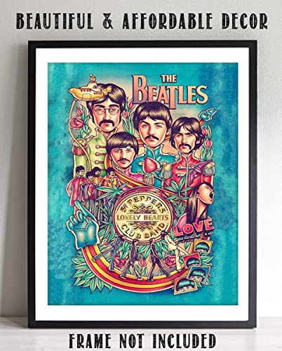 The Beatles- Music Poster Print"Sgt. Peppers Lonely Hearts Club Band"- 8 x 10