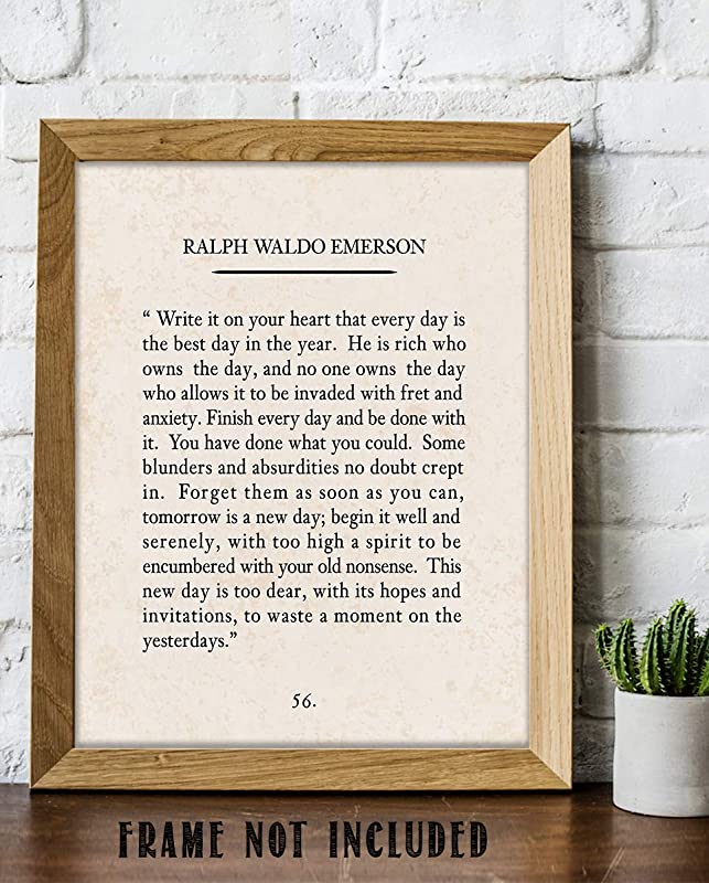 "Write It On Your Heart"- Ralph Waldo Emerson Poem Page Print- 8 x 10"