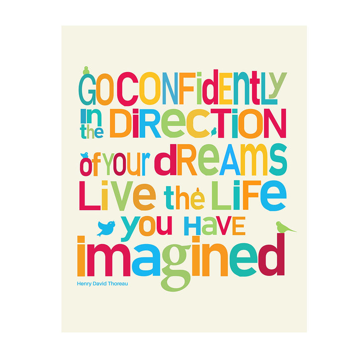 ?Go Confidently in the Direction of Your Dreams?- H. D. Thoreau Quotes Wall Art-8 x 10"-Typographic Art Print-Ready to Frame. Home-Office-School-Dorm D?cor. Perfect Gift for Motivation &amp; Inspiration.