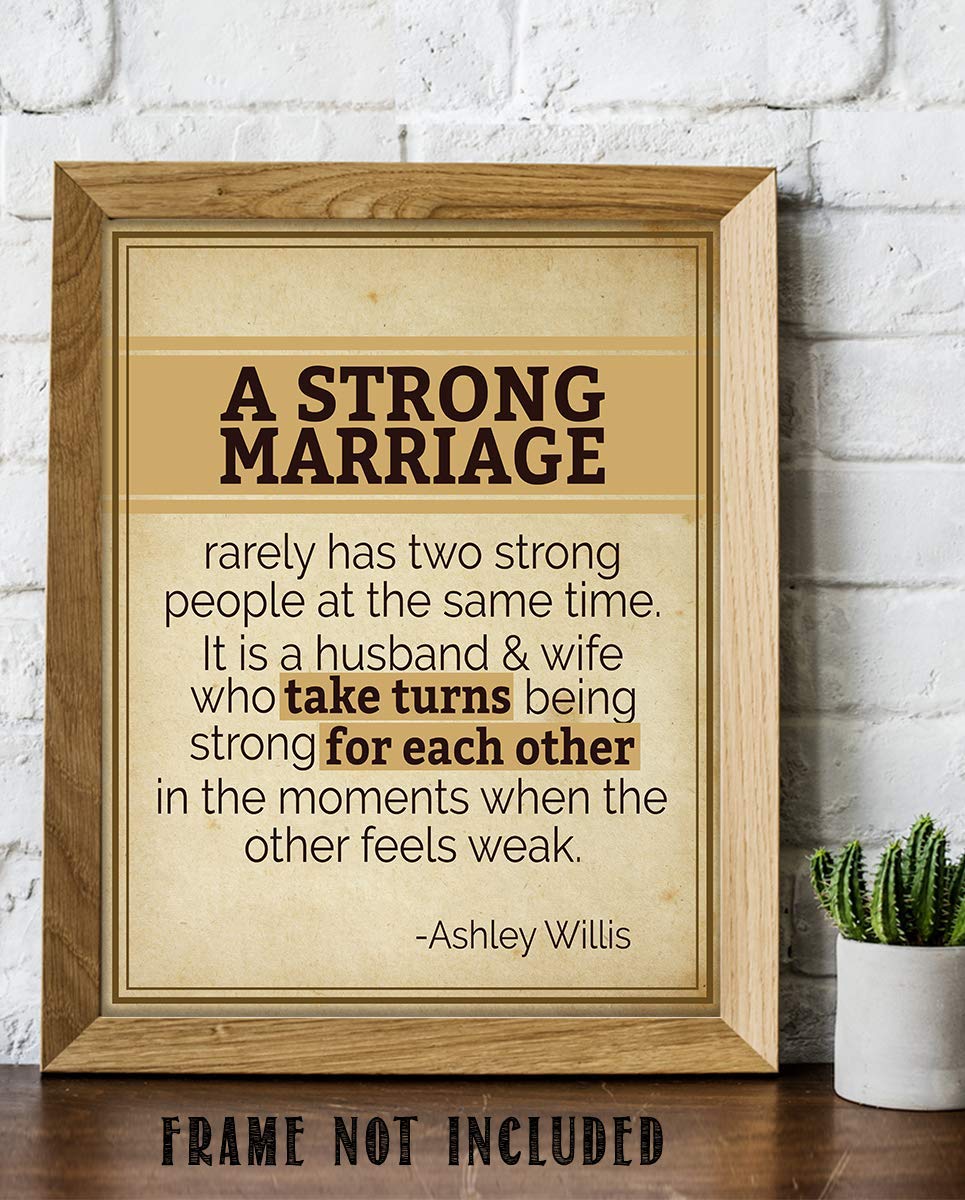 A Strong Marriage-Take Turns- Marriage Quotes Wall Art Print- 8 x 10" Wall Decor-Ready to Frame. Modern Typographic Print for Home-Bedroom Decor. Great Reminder by Ashley Willis.