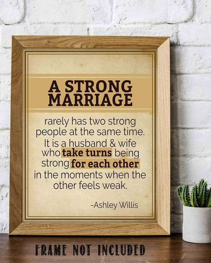 A Strong Marriage-Take Turns- Marriage Quotes Wall Art Print- 8 x 10" Wall Decor-Ready to Frame. Modern Typographic Print for Home-Bedroom Decor. Great Reminder by Ashley Willis.