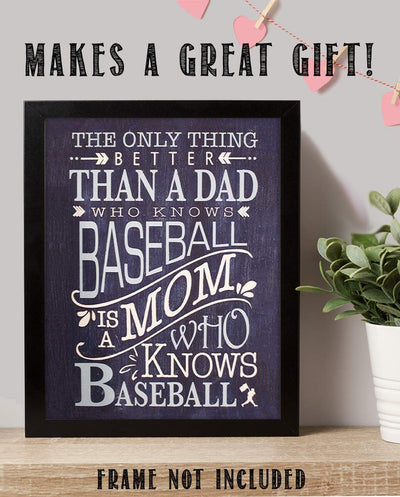 Baseball Mom- 8 x 10"- Sports Poster Print- Ready to Frame. Distressed Typographic Wall Art. Home Decor, Office D?cor or"Cave" Addition. Perfect for Moms To Display Love of Game & Pride in Kids.