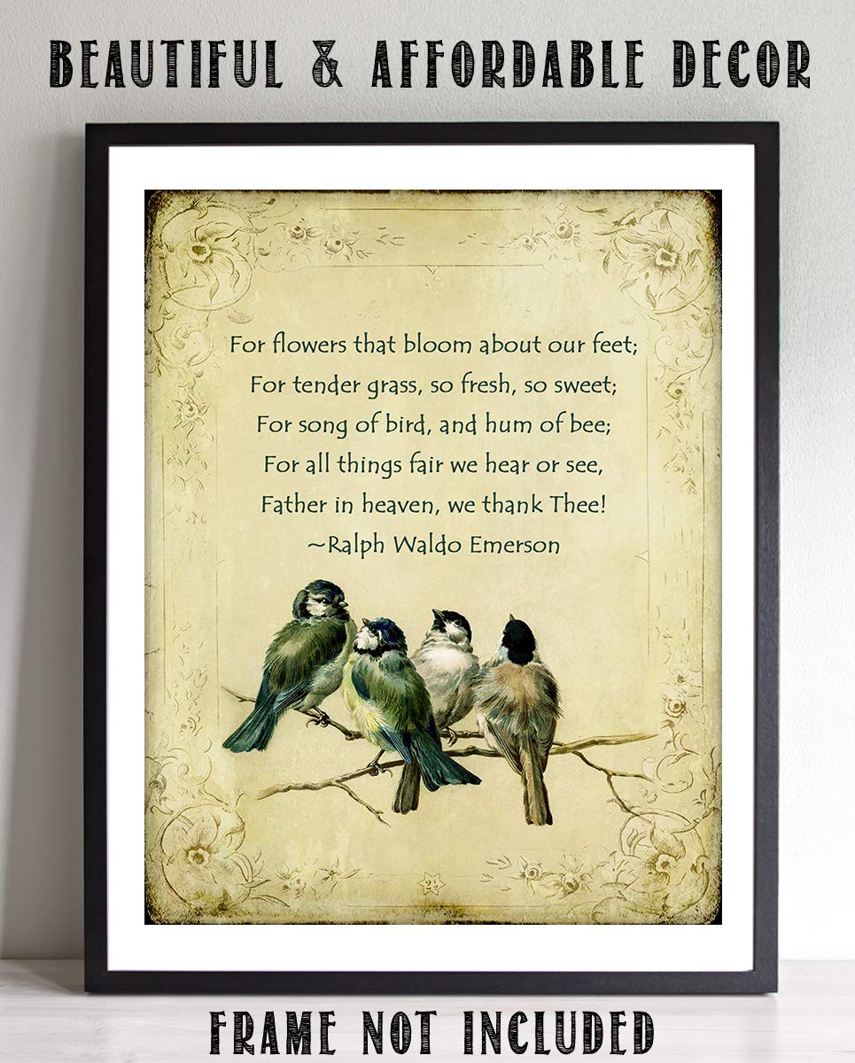 Ralph Waldo Emerson Poem-"We Thank Thee"- 8 x 10"