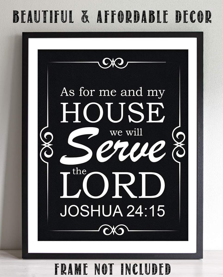 As For Me &amp; My House- We Will Serve The Lord Joshua 24:15- Bible Verse Wall Print- 8x10"- Scripture Wall Art- Ready to Frame. Home D?cor, Church D?cor- Perfect Christian Gift To Remind Us.
