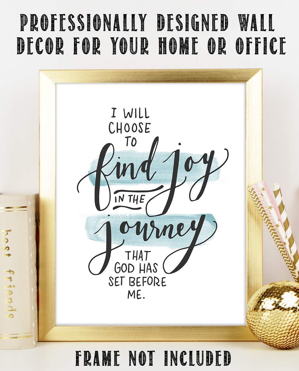 Find Joy in the Journey God Has Set Before You 8 x 10" Spiritual Wall Decor. Modern Typographic Print-Ready to Frame. Home-Office D?cor. Great Christian Gift. Inspiring Reminder To Trust God&