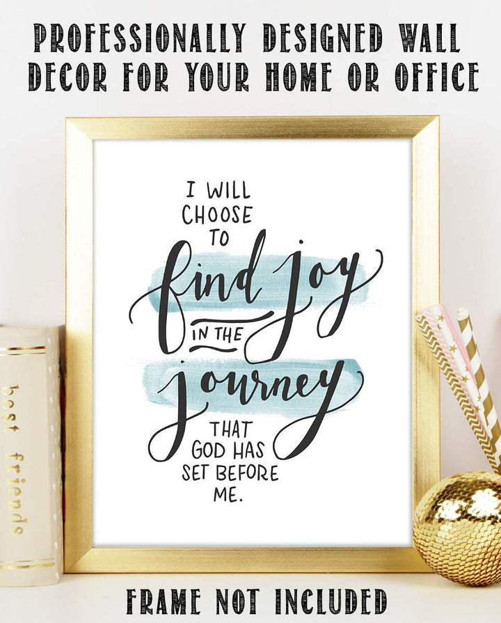 Find Joy in the Journey God Has Set Before You 8 x 10" Spiritual Wall Decor. Modern Typographic Print-Ready to Frame. Home-Office D?cor. Great Christian Gift. Inspiring Reminder To Trust God&