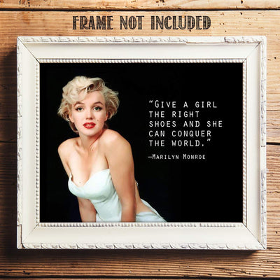 Marilyn Monroe Quotes Wall Art- ?Girl Can Conquer The World?- 8 x 10" Wall Print Art- Ready to Frame. Modern Home D?cor- Office D?cor. Perfect Fun Gift for Marilyn Monroe Fans & Empowered Women.