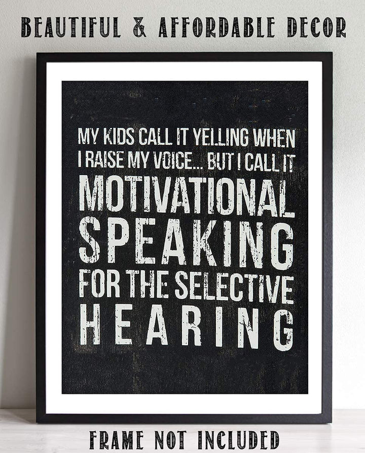 Yelling At Kids-Motivation Family Sign- Funny Wall Art- 8 x 10" Print Wall Decor-Ready to Frame. Distressed Sign Replica Print for Home. Great Parenting Sign- Fun Gift for ALL!