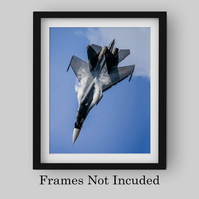 US Air Force Fighter Jet -8x10" American Military Aircraft Wall Print-Ready to Frame. Home-Office-School Decor. Perfect Sign for Game Room-Garage-Cave! Great Gift for Active Duty Military & Veterans!