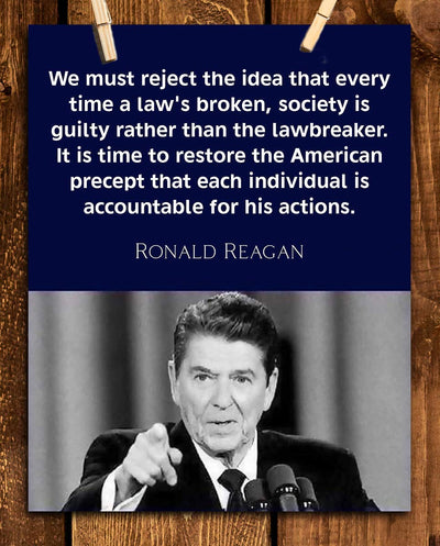 "Individuals Are Accountable"- Ronald Reagan Quotes Wall Art- 8 x 10"