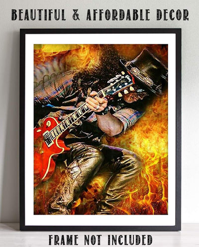 "Slash Ripping Guitar"-Abstract Art Print-8 x 10"