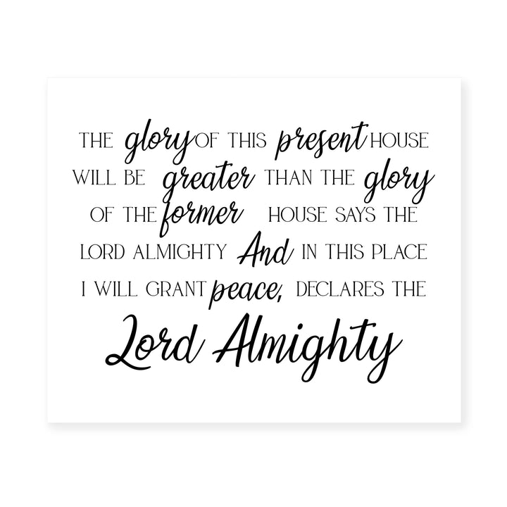 In This Place, I Will Grant Peace Bible Verse Wall Art Decor -10 x 8" Inspirational Christian Scripture Print -Ready to Frame. Religious Decoration for Home-Office-Church Decor. Haggai 2:9.