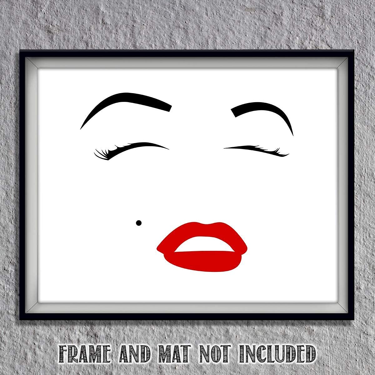 Marilyn Monroe Silhouette Wall Art- 10 x 8" Wall Print Art- Marilyn's Famous Red Lipstick Smile- Ready to Frame. Modern Home - Office D?cor. Perfect Gift for Marilyn Monroe Fans & Aspiring Beauties.