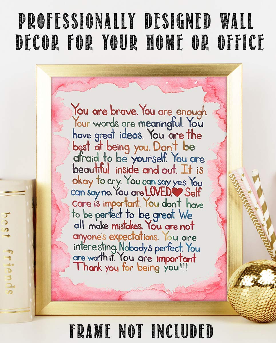 "You Are Enough-Pink"- Inspirational Wall Art Print-8 x 10"