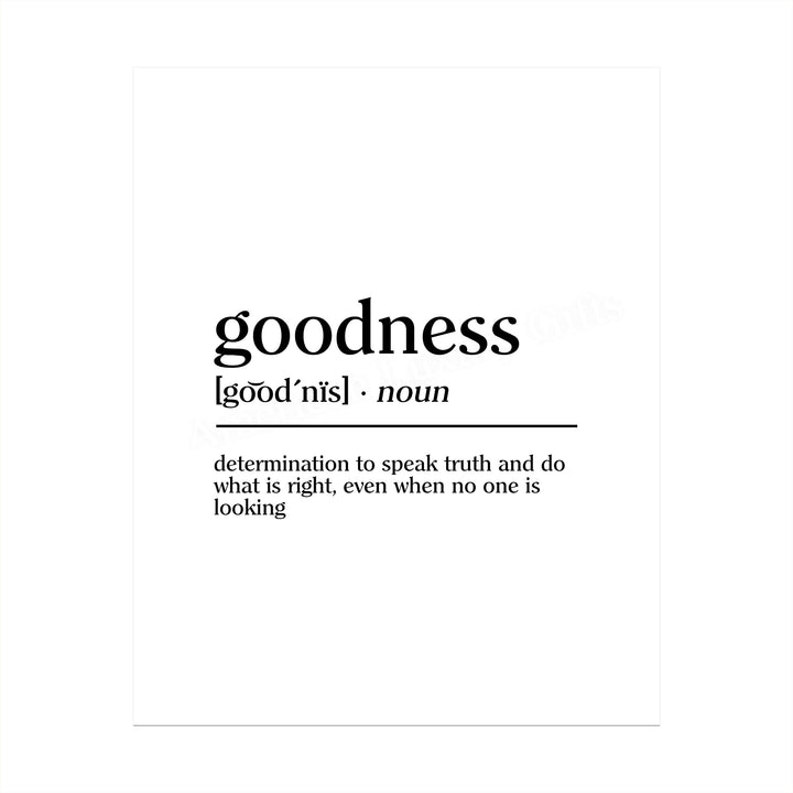 Definition of Goodness Inspirational Christian Wall Art-8 x 10" Typographic"Gifts of the Spirit" Print-Ready to Frame. Motivational Home-Office-Church-Sunday School Decor. Great Religious Gift!