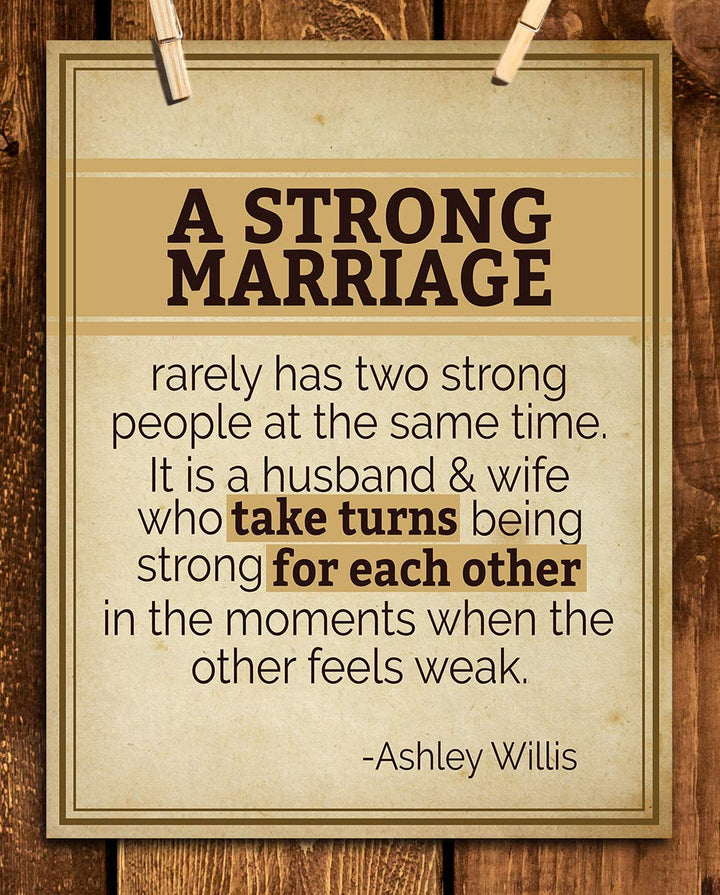 A Strong Marriage-Take Turns- Marriage Quotes Wall Art Print- 8 x 10" Wall Decor-Ready to Frame. Modern Typographic Print for Home-Bedroom Decor. Great Reminder by Ashley Willis.