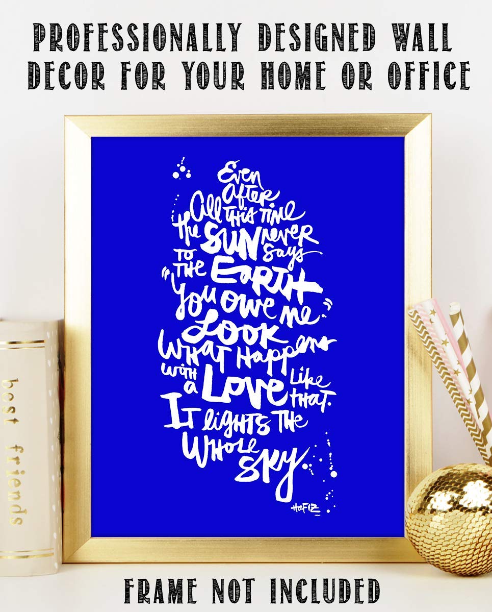 Love Like This-Lights Up the Sky by Hafiz. 8 x 10"Poetic Wall Art Sign. Modern Art Typographic Print-Ready to Frame. Home-Office-School-Dorm Decor. Great Poetic Art Gift!