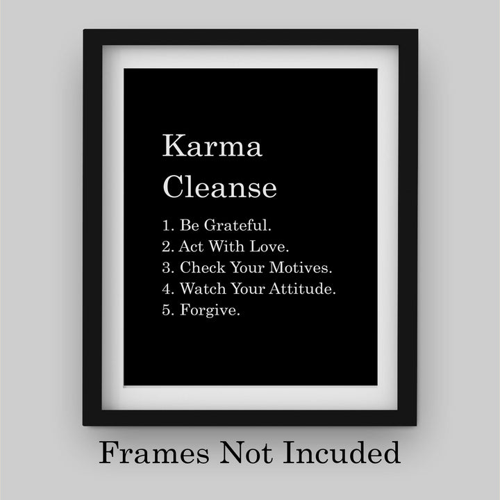 Karma Cleanse-Check Your Motives Spiritual Quotes Wall Art- 8 x 10" Modern Typographic Wall Print-Ready to Frame. Inspirational Life Quotes for Home-Studio-Office Decor. Makes a Perfect Zen Gift!