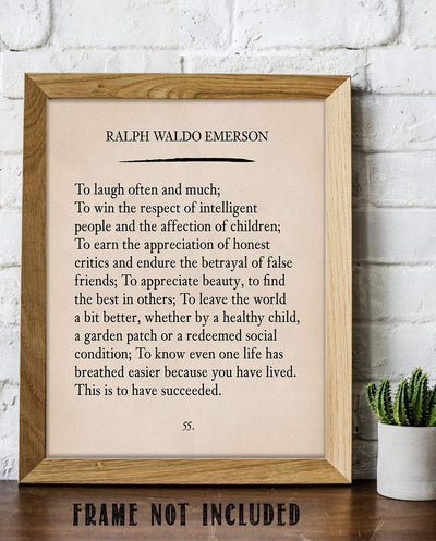 "To Laugh Often and Much"-Ralph Waldo Emerson Poem Page Print- 8 x 10"