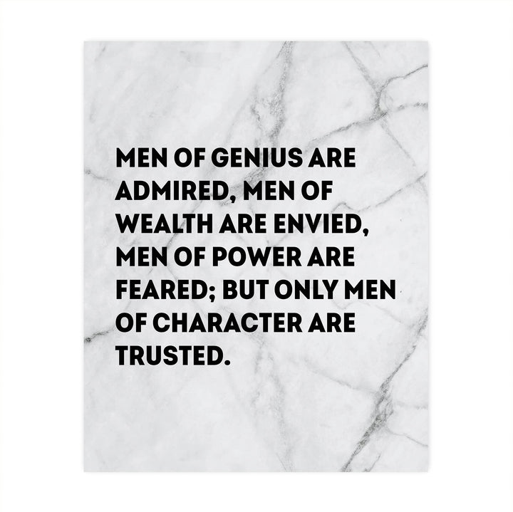 Men of Character Are Trusted Motivational Wall Art -8 x 10" Typographic Man Cave Print -Ready to Frame. Inspirational Home-Office-Men&