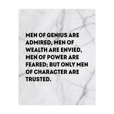 Men of Character Are Trusted Motivational Wall Art -8 x 10" Typographic Man Cave Print -Ready to Frame. Inspirational Home-Office-Men's Club-School Decor. Great Gift & Advice for All Gentlemen!