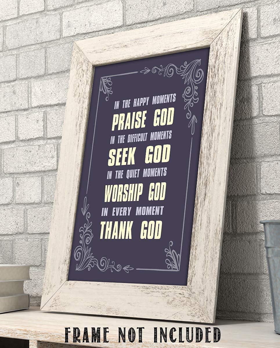 All Moments With God- Christian Wall Art- 8x10- Scripture Wall Art- Ready to Frame. Home D?cor, Office D?cor-Perfect Christian Gifts to Inspire, Encourage and Remind to Praise-Seek-Worship-Thank God!