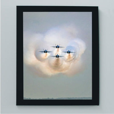 US Navy"Blue Angels In Action" Wall Art -8 x 10" Military Fighter Jets Photo Print -Ready to Frame. Military Aircraft Wall Decor for Home-Office-Game Room-Garage-Cave! Great Gift for Veterans!