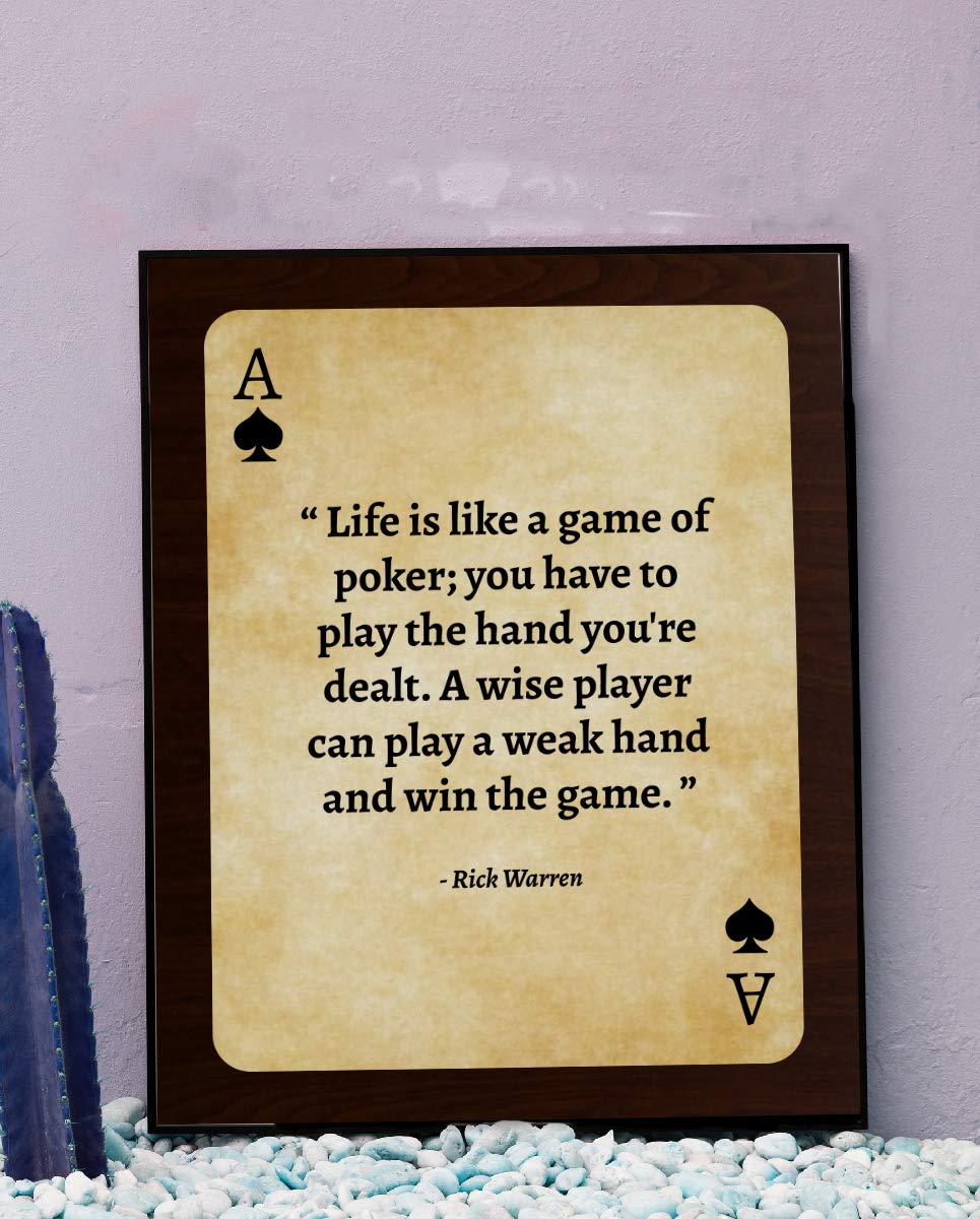 Rick Warren Quotes Wall Art- “Life is Like a Game of Poker”- 8 x 10"