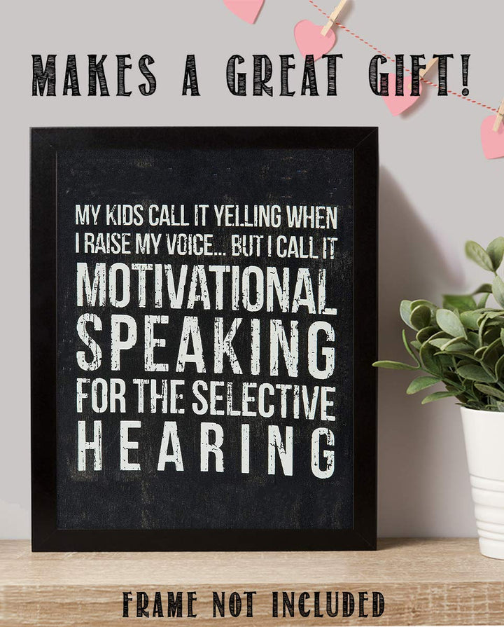 Yelling At Kids-Motivation Family Sign- Funny Wall Art- 8 x 10" Print Wall Decor-Ready to Frame. Distressed Sign Replica Print for Home. Great Parenting Sign- Fun Gift for ALL!