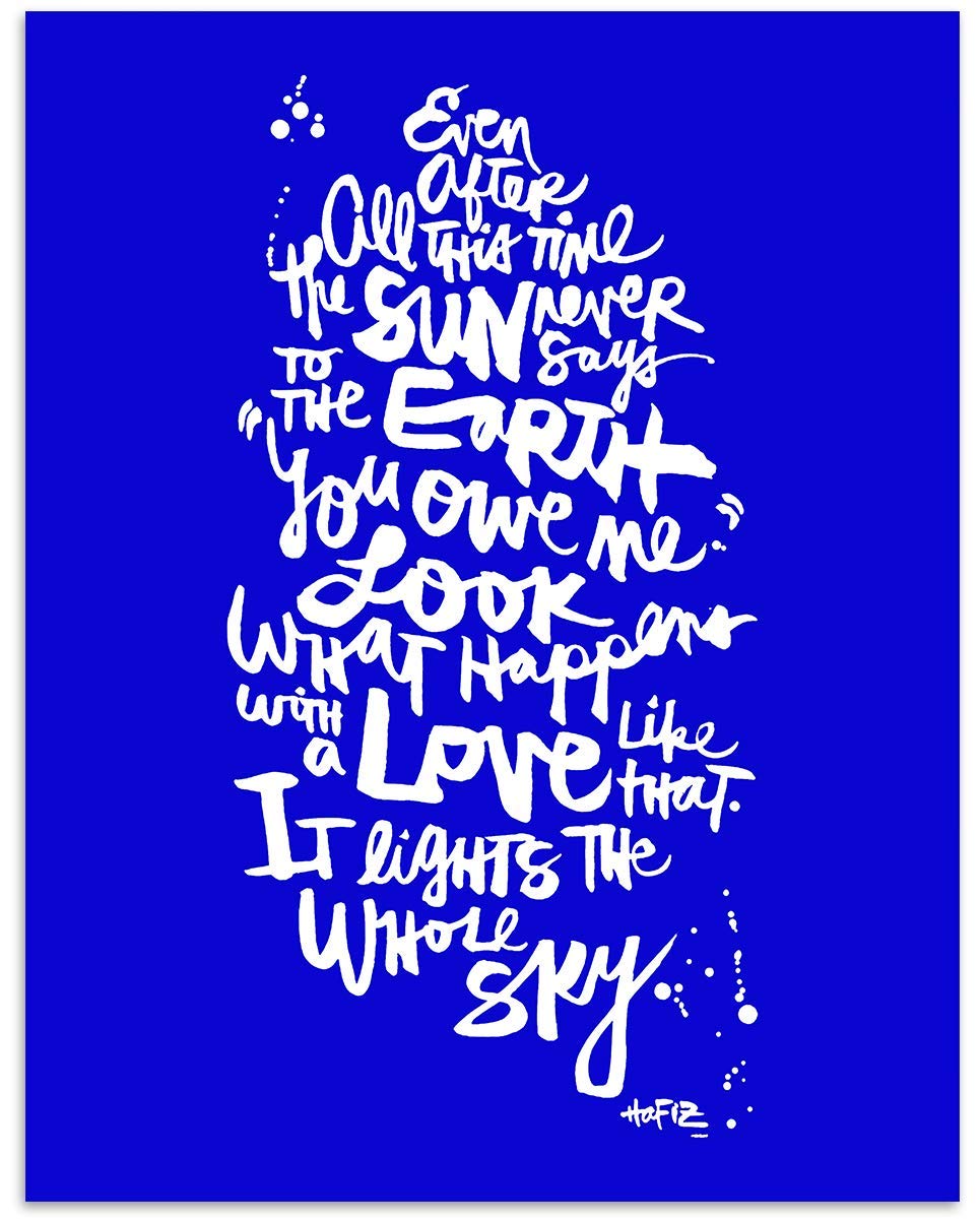 Love Like This-Lights Up the Sky by Hafiz. 8 x 10"Poetic Wall Art Sign. Modern Art Typographic Print-Ready to Frame. Home-Office-School-Dorm Decor. Great Poetic Art Gift!