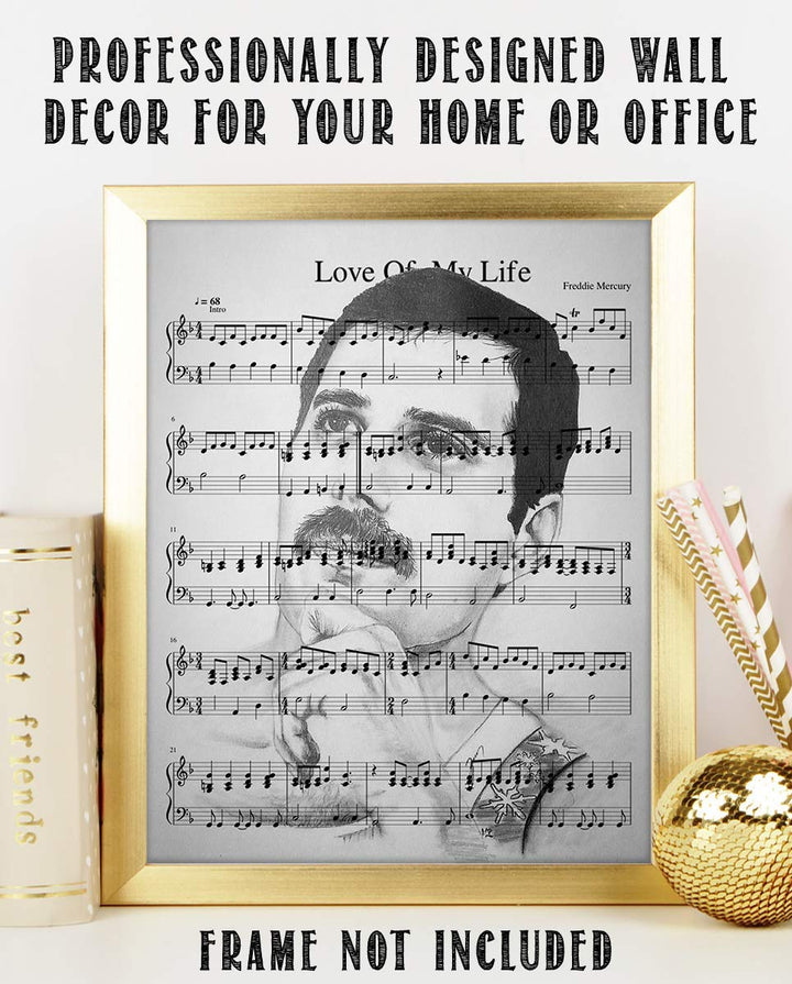 Freddie Mercury-Song Art Print"Love of My Life"-8 x 10