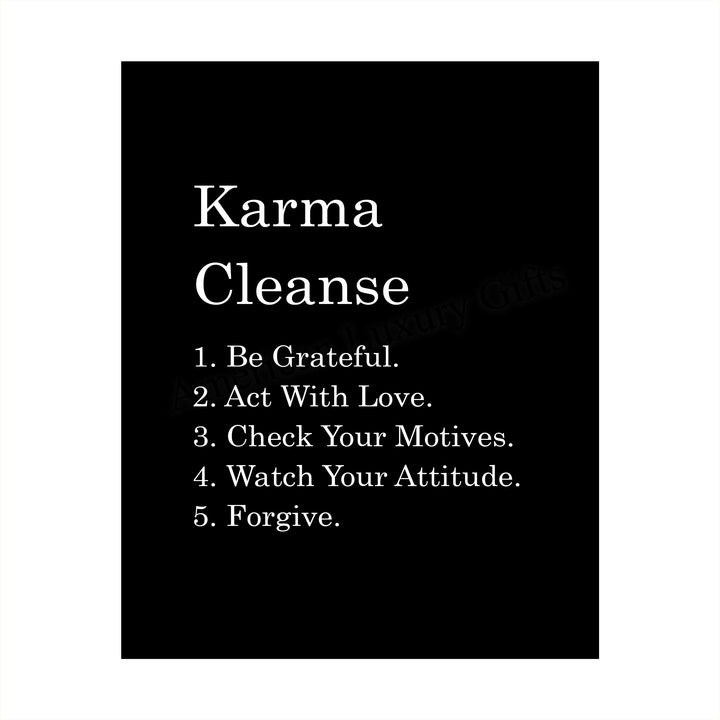 Karma Cleanse-Check Your Motives Spiritual Quotes Wall Art- 8 x 10" Modern Typographic Wall Print-Ready to Frame. Inspirational Life Quotes for Home-Studio-Office Decor. Makes a Perfect Zen Gift!