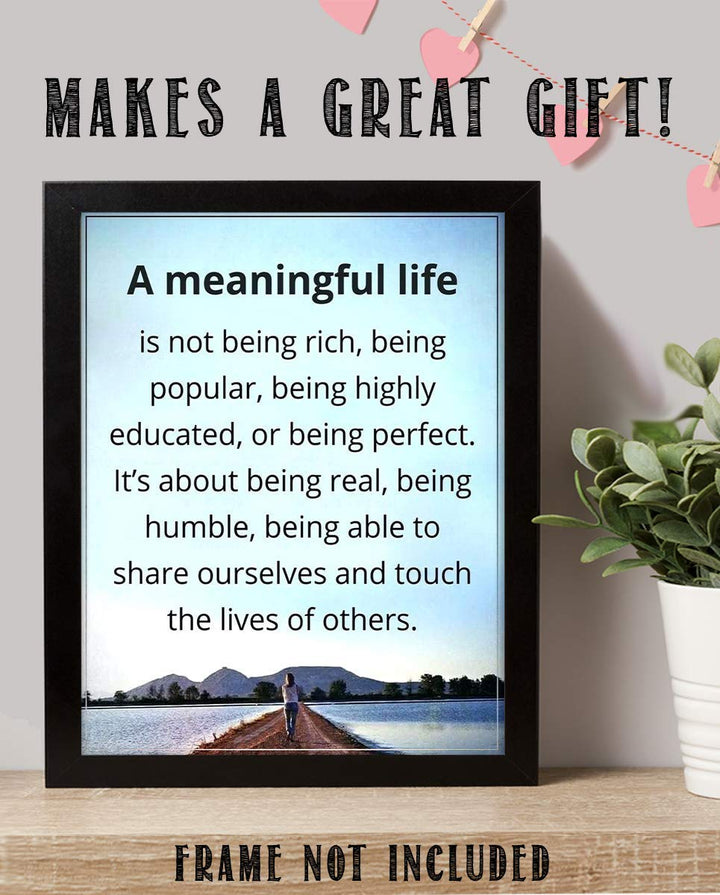 A Meaningful Life- Inspirational Wall Art -8 x 10" Print Wall Art- Ready to Frame. Home D?cor, Office D?cor &amp; Wall Print. Motivational Thoughts On The Important Things To Remember in Life.