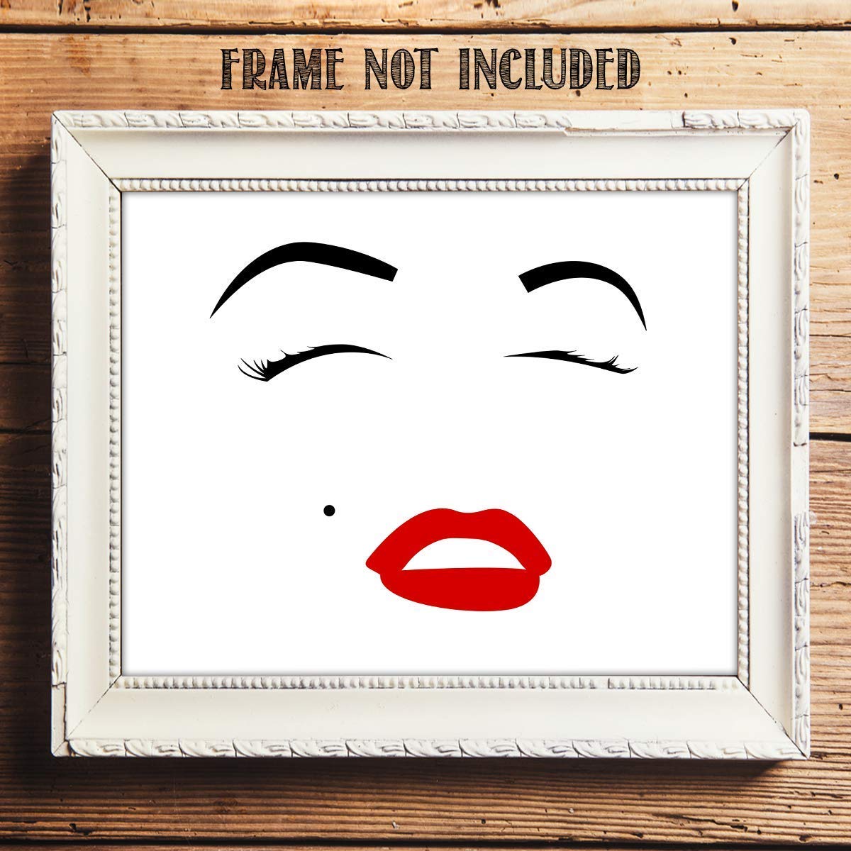 Marilyn Monroe Silhouette Wall Art- 10 x 8" Wall Print Art- Marilyn's Famous Red Lipstick Smile- Ready to Frame. Modern Home - Office D?cor. Perfect Gift for Marilyn Monroe Fans & Aspiring Beauties.