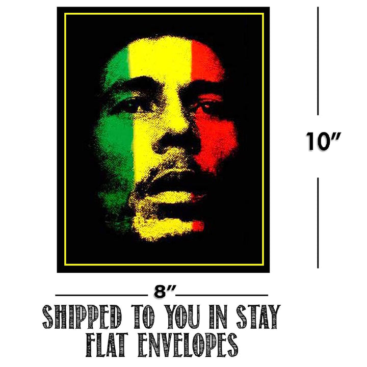 Bob Marley-Silhouettes Wall Art Set-3 Watercolor Abstract-8 x 10"