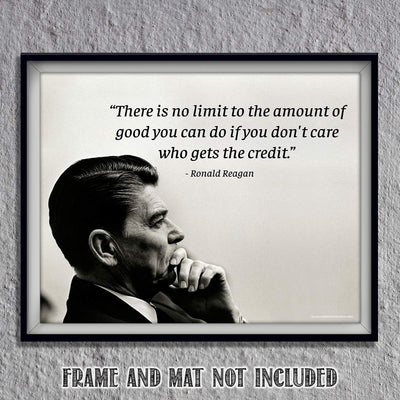 "No Limit To The Amount of Good You Can Do"- Ronald Reagan Quotes Wall Art-10 x 8"