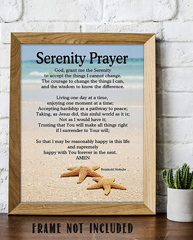 "SERENITY PRAYER on Beach- 8 x 10"
