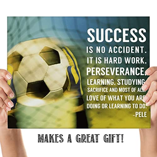 "Success Is Hard Work & Perseverance"- Pele' Quotes-Motivational Wall Art-8 x 10"
