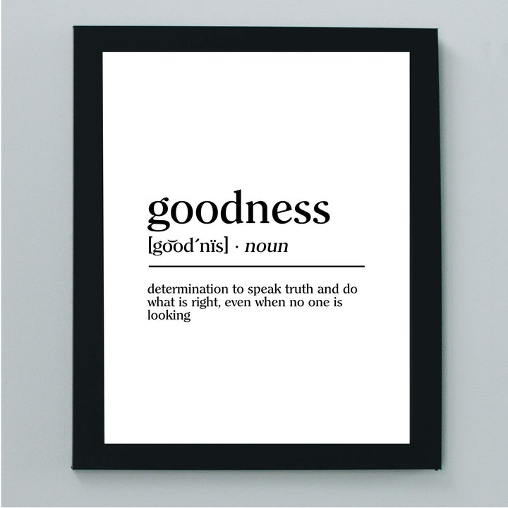 Definition of Goodness Inspirational Christian Wall Art-8 x 10" Typographic"Gifts of the Spirit" Print-Ready to Frame. Motivational Home-Office-Church-Sunday School Decor. Great Religious Gift!